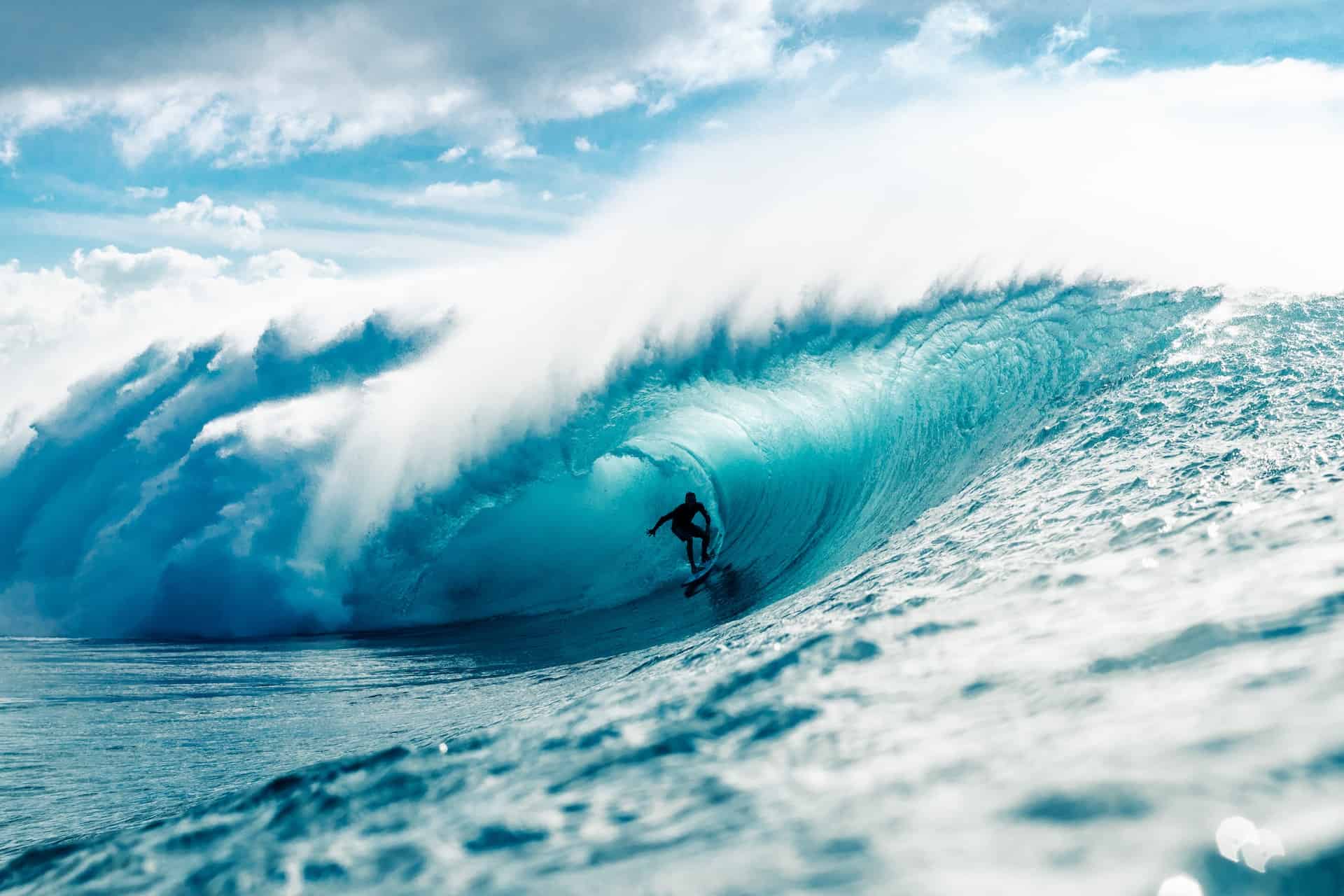a man surfing as a hobby